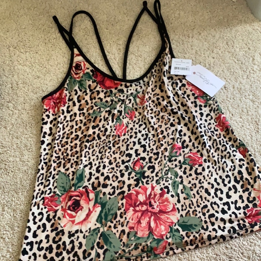 NWT Size Small In Bloom Rose & Cheetah Tank Top